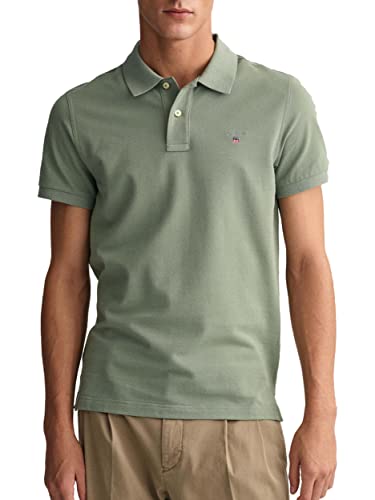 GANT Herren ORIGINAL Pique SS Rugger Polohemd, Kalamata Green, S von GANT