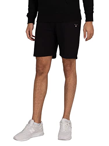 GANT Herren ORIGINAL Sweat Klassische Shorts, Black, L von GANT