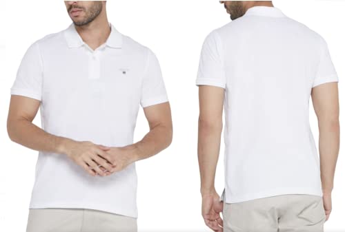 GANT Herren Pique SS Rugger, White, XL von GANT