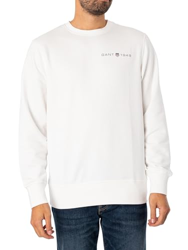 GANT Herren Printed Graphic C-Neck Sweat Sweatshirt, Eggshell, XL von GANT