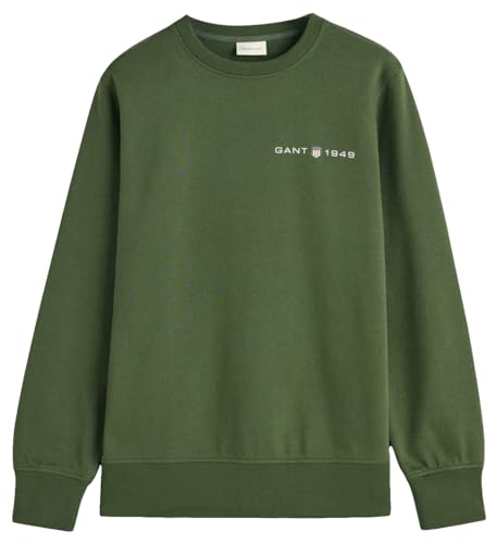 GANT Herren Printed Graphic C-Neck Sweat Sweatshirt, Pine Green, L von GANT