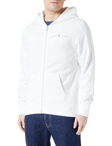 GANT Herren Printed Graphic Full Zip Hoodie Kapuzenpullover, Eggshell, M von GANT