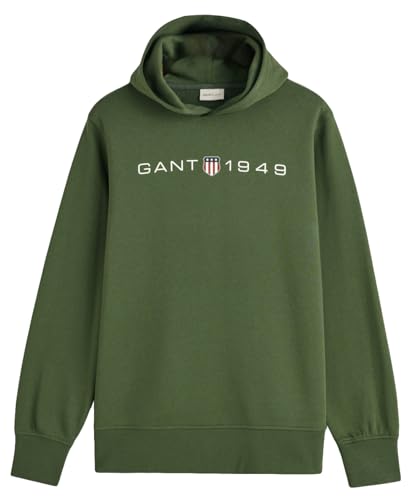 GANT Herren Printed Graphic Hoodie Kapuzenpullover, Pine Green, L von GANT