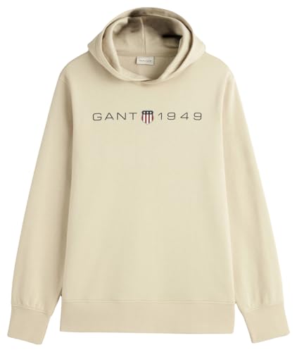 GANT Herren Printed Graphic Hoodie Kapuzenpullover, Silky BEIGE, L von GANT