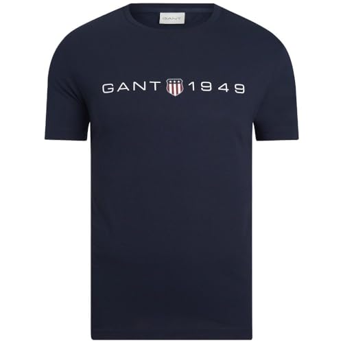 GANT Herren Printed Graphic SS T-Shirt, Evening Blue, XXXXXL von GANT