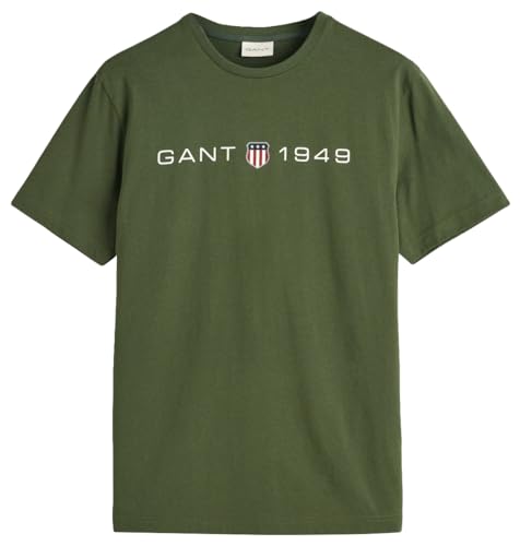 GANT Herren Printed Graphic SS T-Shirt, Pine Green, L von GANT