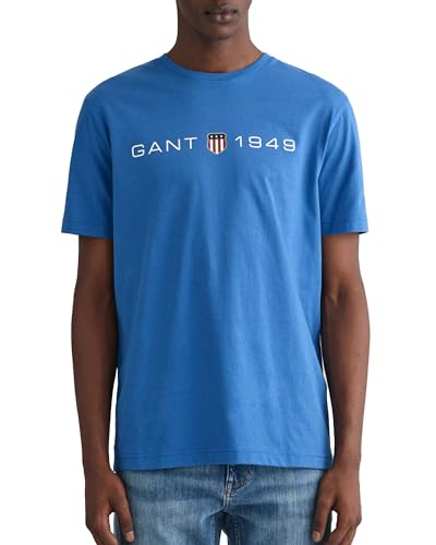GANT Herren Printed Graphic SS T-Shirt, Rich Blue, XXL von GANT