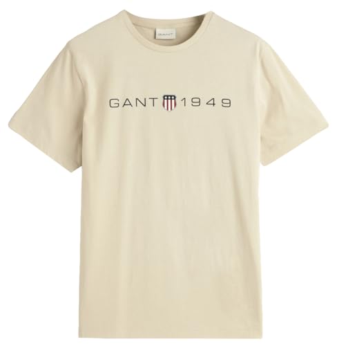 GANT Herren Printed Graphic SS T-Shirt, Silky BEIGE, XL von GANT