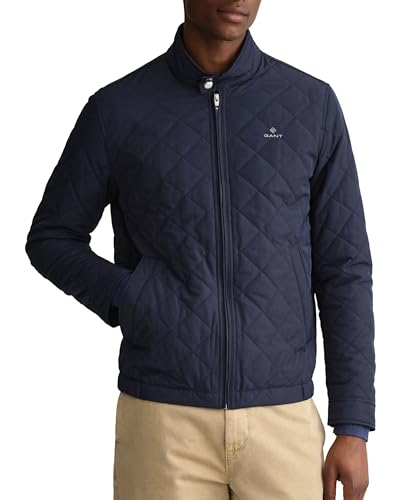 GANT Herren Quilted Windcheater Jacke, Evening Blue, Standard von GANT