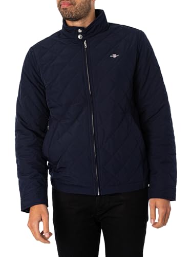 GANT Herren Quilted Windcheater Jacke, Evening Blue, Standard von GANT