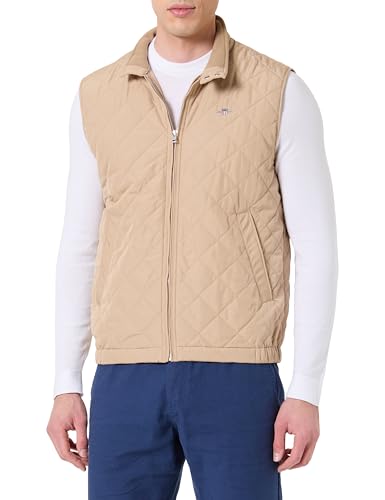 GANT Herren Quilted Windcheater Vest Weste, Dark Khaki, 4X-Large von GANT