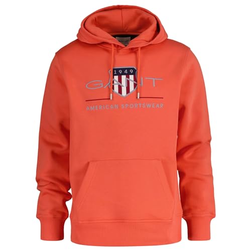 GANT Herren REG Archive Shield Hoodie Kapuzenpullover, Burnt ORANGE, XXL von GANT