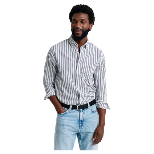 GANT Herren REG Classic POPLIN Stripe Shirt Hemd, White, XL GANT Herren REG Classic POPLIN Stripe Shirt Hemd, White, XL von GANT