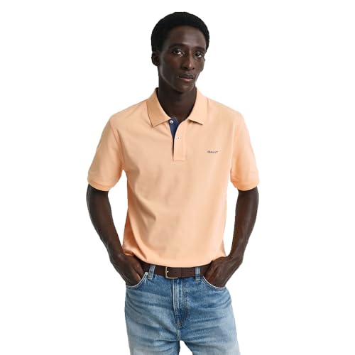 GANT Herren REG Contrast Pique SS Polo Polohemd, Teak, 56 von GANT