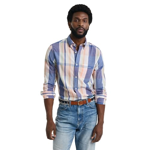 GANT Herren REG Indian Madras Shirt Hemd, Eggshell, M von GANT