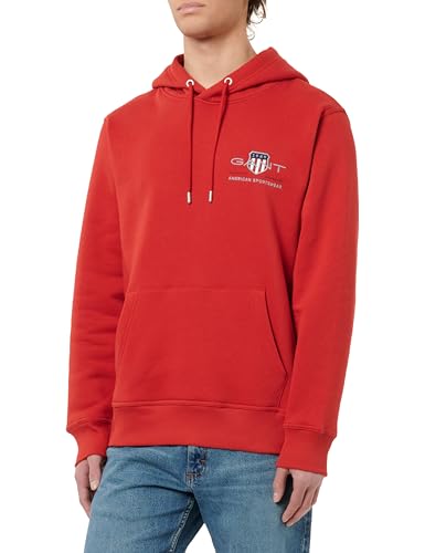 GANT Herren REG MEDIUM Archive Shield Hoodie Kapuzenpullover, Ruby RED, XL von GANT