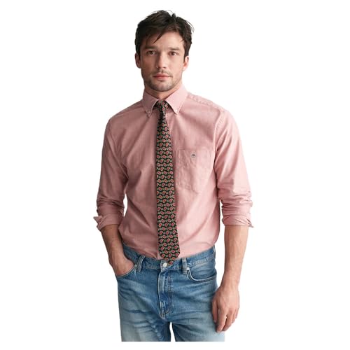 GANT Herren REG Oxford Shirt Hemd, Iron RED, L von GANT