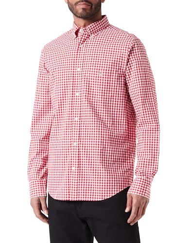 GANT Herren REG POPLIN Gingham Shirt, Ruby RED, 56 von GANT