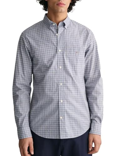 GANT Herren REG POPLIN Microcheck Shirt, Dove Blue, M von GANT