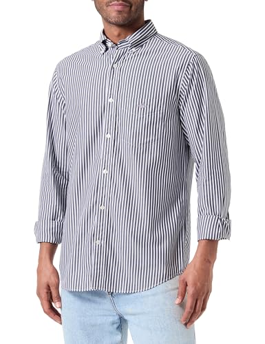 GANT Herren REG POPLIN Stripe Shirt, Black, L GANT Herren REG POPLIN Stripe Shirt, Black, L von GANT