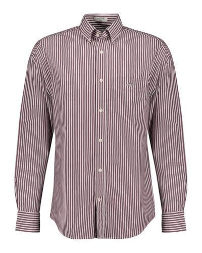 GANT Herren REG POPLIN Stripe Shirt Hemd, Wine RED, XXL von GANT