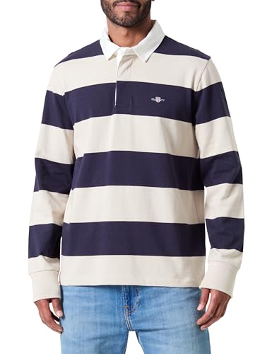 GANT Herren REG Shield Barstripe Heavy Rugger, Silky BEIGE, XXL von GANT