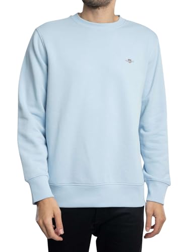 GANT Herren REG Shield C-Neck Sweat Sweatshirt, Fresh Blue, S von GANT
