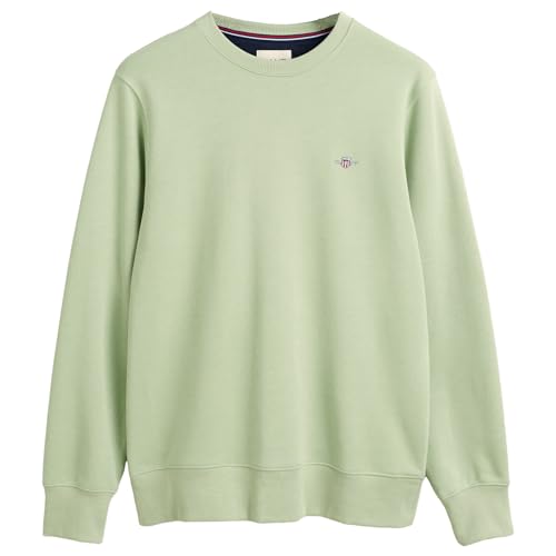 GANT Herren REG Shield C-Neck Sweat Sweatshirt, Milky Matcha, L von GANT