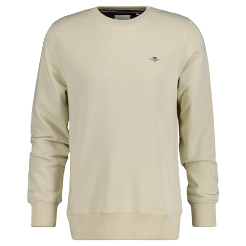 GANT Herren REG Shield C-Neck Sweat Sweatshirt, Silky BEIGE, 4X-Large von GANT