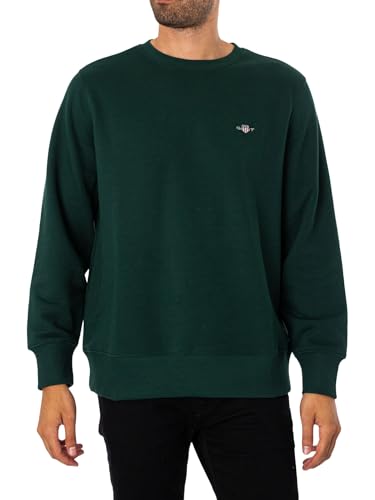 GANT Herren Reguläres Shield-Sweatshirt, Tartan Green, L von GANT