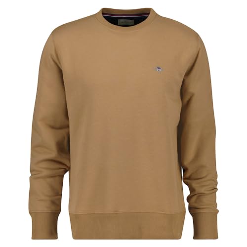 GANT Herren REG Shield C-Neck Sweat Sweatshirt, WARM Khaki, XXL von GANT