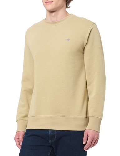 GANT Herren REG Shield C-Neck Sweat Sweatshirt, Woody BEIGE, XL von GANT