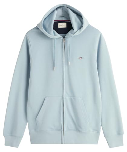 GANT Herren REG Shield Full Zip Hoodie Kapuzenpullover, Dove Blue, XXL von GANT