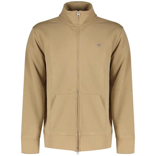 GANT Herren REG Shield Full Zip Sweat Strickjacke, Dry Sand, M von GANT