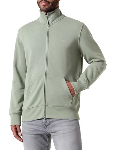 GANT Herren REG Shield Full Zip Sweat Strickjacke, Kalamata Green, XL von GANT