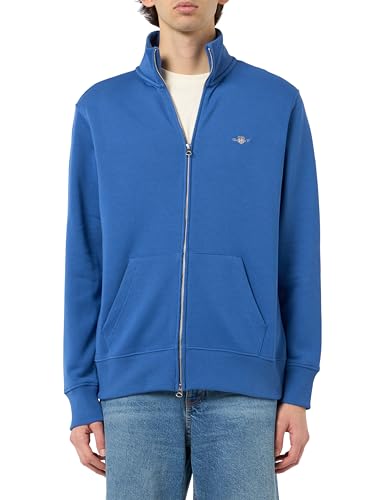 GANT Herren REG Shield Full Zip Sweat Strickjacke, Rich Blue, XX-Large von GANT