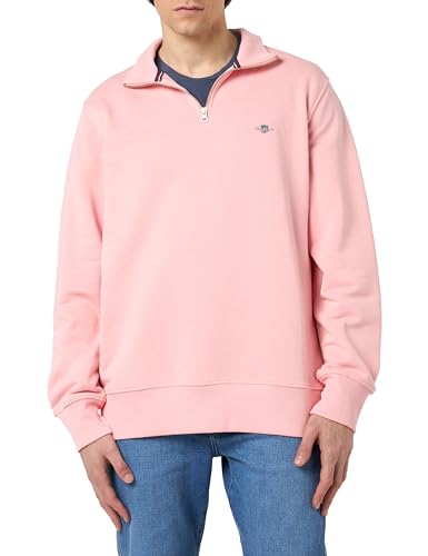 GANT Herren REG Shield Half Zip Sweat Pullover, BUBBELGUM PINK, M von GANT