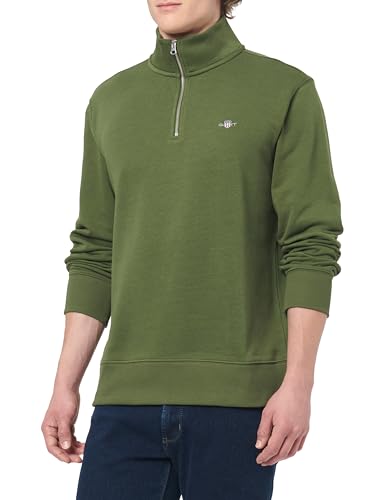GANT Herren REG Shield Half Zip Sweat Sweatshirt, Country Green, XXL von GANT