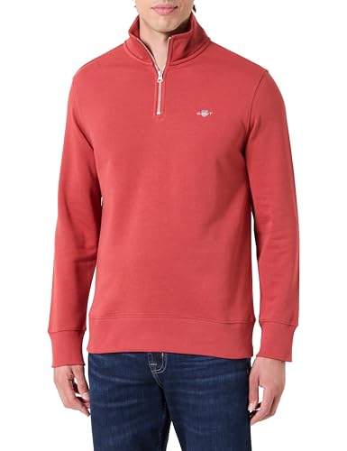 GANT Herren REG Shield Half Zip Sweat Sweatshirt, MODERN Rust, L von GANT