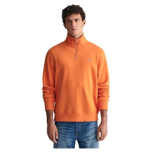 GANT Herren REG Shield Half Zip Sweat Sweatshirt, Pumpkin ORANGE, XL von GANT