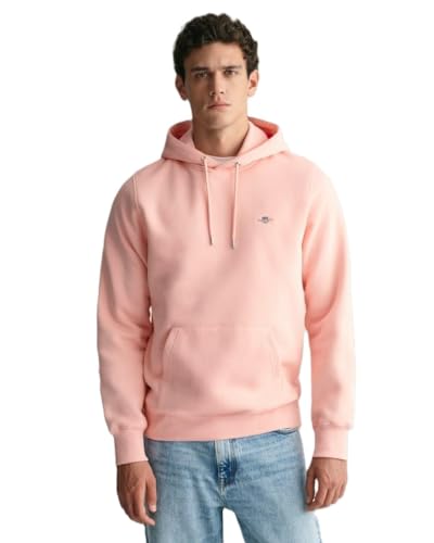 GANT Herren REG Shield Hoodie Kapuzenpullover, BUBBELGUM PINK, L von GANT