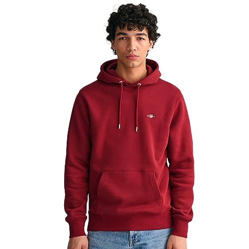 GANT Herren Regular Shield Pullover-Hoodie, Plumped Red, M von GANT