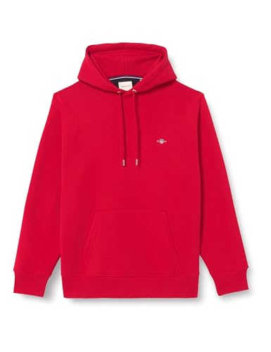 GANT Herren REG Shield Hoodie Kapuzenpullover, Ruby RED, S von GANT