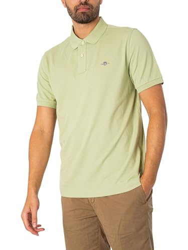 Gant Herren REG Shield SS Pique Polo, Milky Matcha, M von GANT