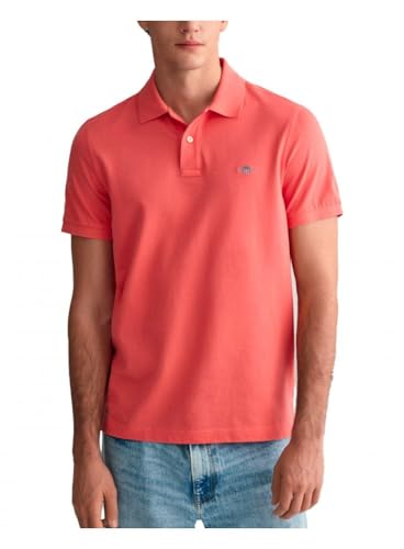 GANT Herren REG Shield SS Pique Polo, Sunset PINK, Small von GANT