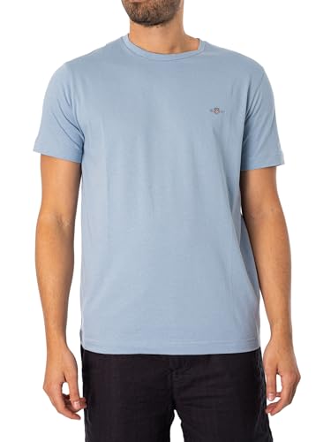 GANT Herren REG Shield SS T-Shirt, Dove Blue, Large von GANT