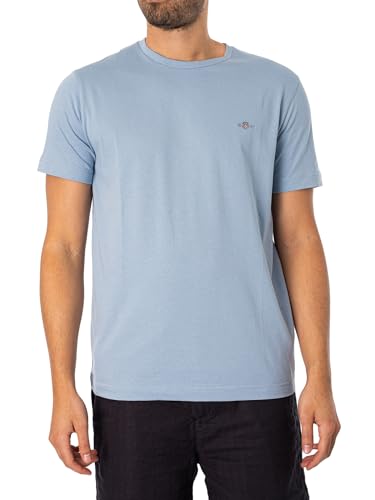 GANT Herren REG Shield SS T-Shirt, Dove Blue, XL von GANT