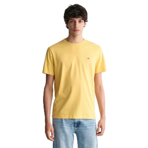 GANT Herren REG Shield SS T-Shirt, Dusty Yellow, XL von GANT