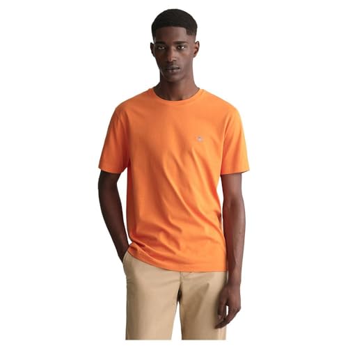 GANT Herren REG Shield SS T-Shirt, Pumpkin ORANGE, L von GANT