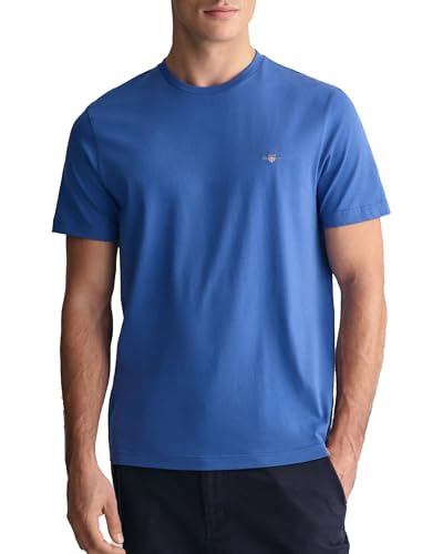 GANT Herren REG Shield SS T-Shirt, Rich Blue, 58 von GANT